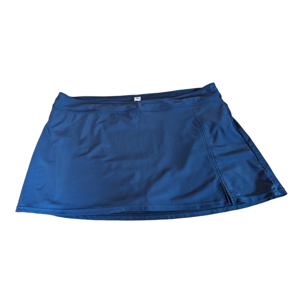 Mazu Swim Navy Swim Skirt with Attached Panty Size 24W EUC